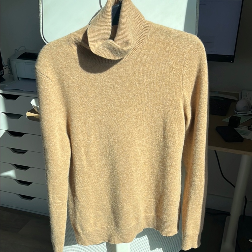 Classic Tan Turtleneck Sweater